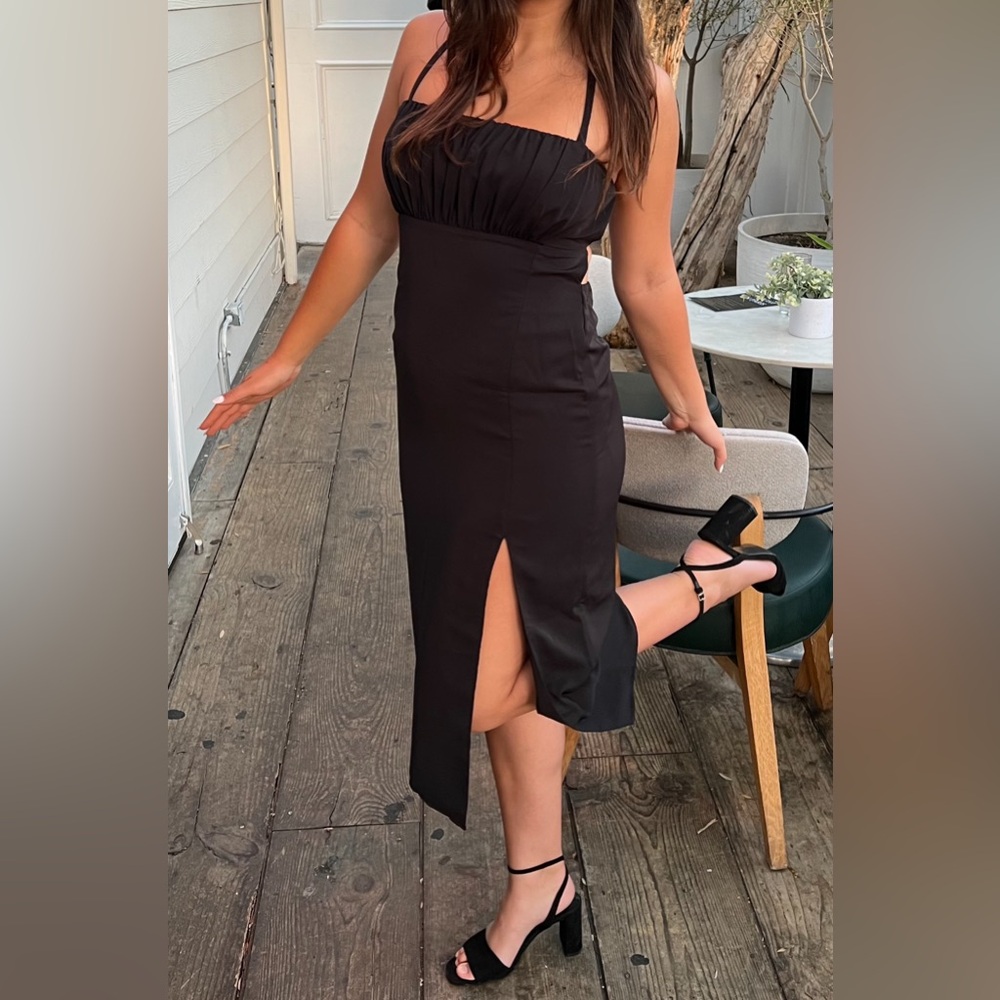 Abercrombie Black Midi Dress with Slit
